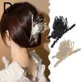 Elegant Pearl Crystal Hairpins Butterfly Hair Clip Catch for Women Girl. 