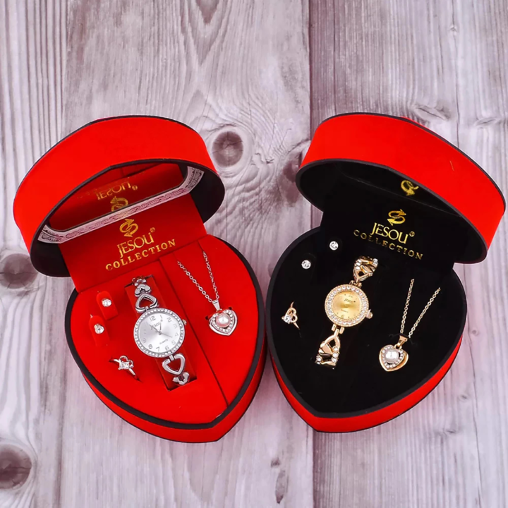 Watch Set for Women Gift Set (4 in 1) Watch and Necklace Set for