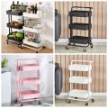 Layer Kitchen Trolley , Kitchen Trolley 3 Tier Multi-function Trolley Storage Trolley.. 
