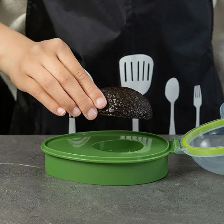 Avocado%20Storage%20Box%20Kitchen%20Food%20Space%20Saving%20Container%20Vegetable%20Organizer%20Reusable%20Plastic%20Fruit%20Vegetable%20Green%20Containers%20-%20Image%203