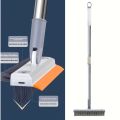 3-in-1 Bathroom Cleaning Brush Set with Long Handle, 180° Rotating Head, Tile and Floor Scrubber with Wiper 1pcs.