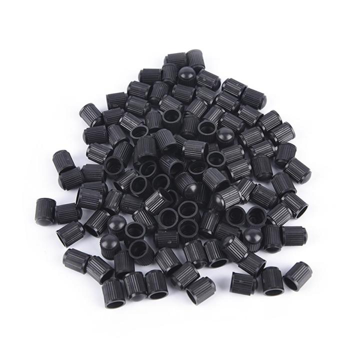 100pcs/lot Black Plastic Dust valve caps bike car wheel tyre air valve