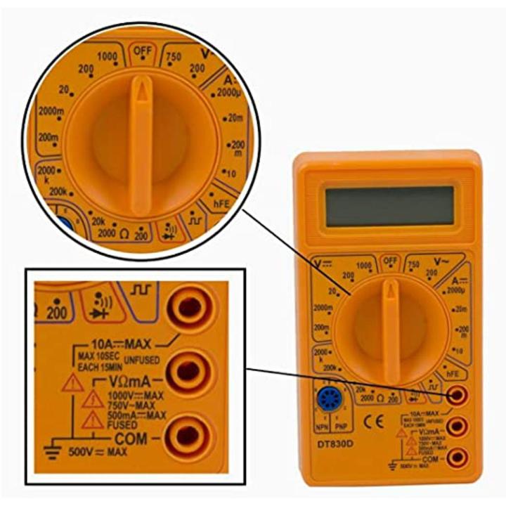 Handheld DT830B Digital Multimeter AC/DC LCD Mini Voltmeter Ammeter Ohm Tester 750/1000V High Safety Handheld Meter With Probe