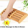 Wooden Roller Foot Massager 6 ruller multicolour.