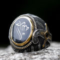 2023 New Unique Design 316L Stainless Steel Turkey Ring Turkish Signet Ring Zircon Stone Ethnic Style Jewelry.