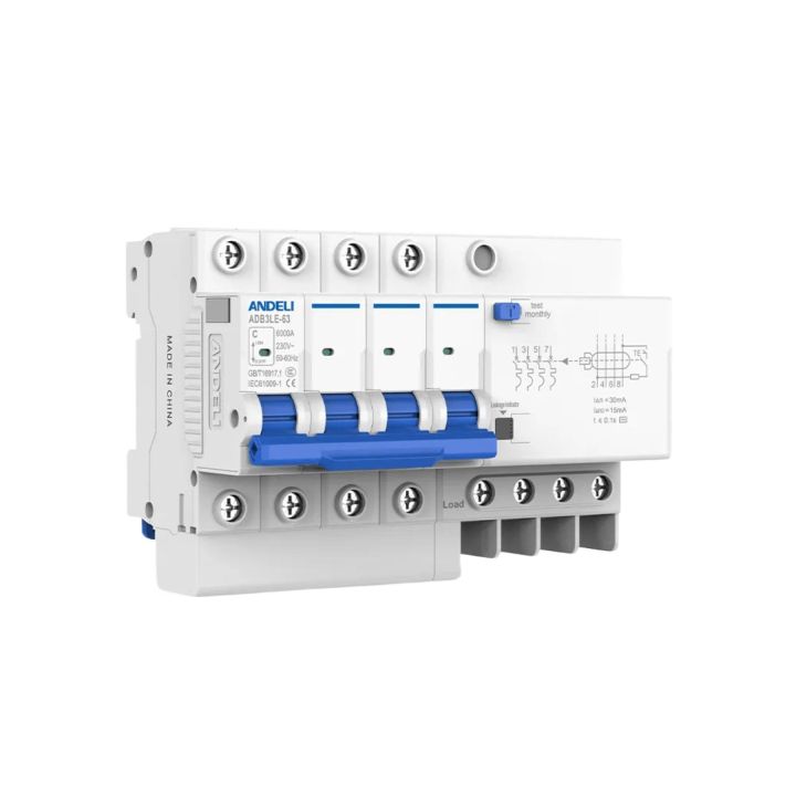 ANDELI 16A 4P RCBO 30mA 6KA Residual Current Operated Circuit Breaker ...