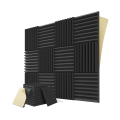 NAMUNY 12PCS Self-Adhesive Acoustic Panels,1X12X12Inch Sound Proof Foam Panels,For Musical Studio,Game Room,Bedroom(Black). 