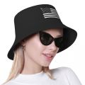 Custom Grunge American Flag Bucket Hat Men Women United States USA Stars Stripe Outdoor Sun Summer Camping Cap.