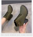 Korean fashion boots for women ladies ankle Pointed Toe Short Boots Casual box Heels Shoes. 