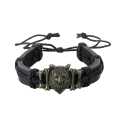 Hip Hop Rock Band Bracelet Steampunk Band Symbol Adjustable Wolf Head Charm Leather Bracelets Men Women Collection.