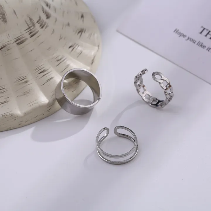 Three-piece%20Suit%20Ring/Opening%20Adjustable%20Ring%20Set/Vintage%20Drop%20Acrylic%20Ring%20Set%20Chain%20Jewelry%20Valentine's%20Day%20Gifts%20for%20Girlfriend%20-%20Image%203