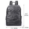 Leather backpack men's large capacity sense of luxury simple light travel bag business casual backpack travel computer book. 