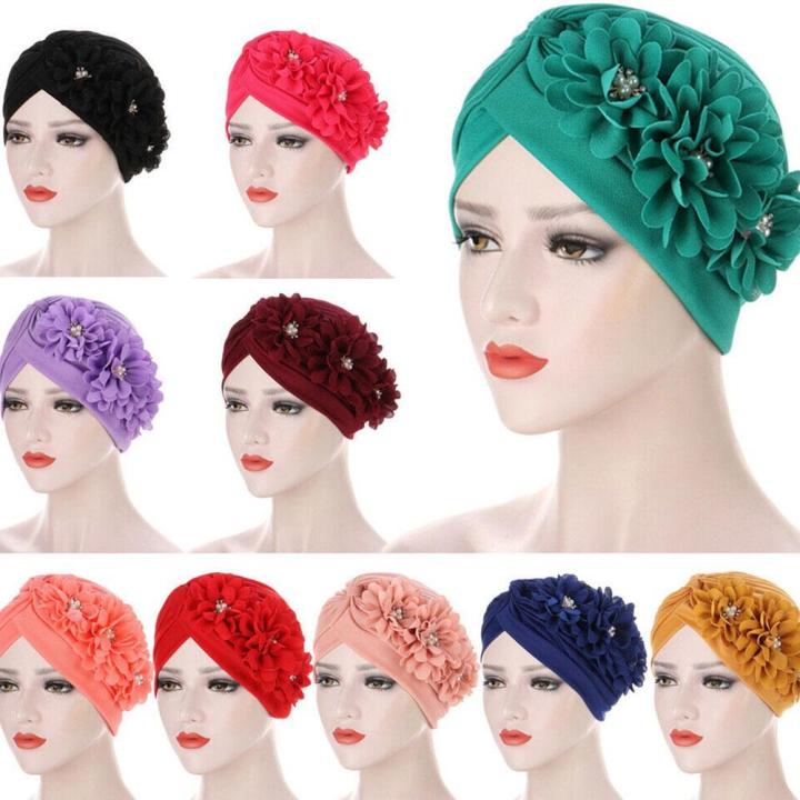 Flower%20Hijab%20Turban%20Head%20Warmer%20for%20Women%20Diamonds%20Soild%20Color%20Muslim%20Headscarf%20Bonnet%20Inner%20Hijabs%20Arab%20Head%20Wraps%20Indian%20Hat%20-%20Image%204