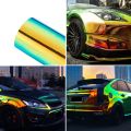 20/30/50CMx1.35M Holographic Blue/Purple/Green Rainbow Chrome Car Motorcycle Wrapping Body Film Sticker Sheets Vinyl Wrap. 