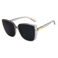 Exquisite Designer Cat Eye Sunglasses Woman Vintage Black Mirror Sun Glasses For Fashion Big Frame Cool Female Oculos De Sol. 