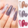 PUENTE Milky Jelly Gel Nail Polish 7.5ml Translucent Pink Color Nail Gel Soak Off Nail Art Gel Manicure Semi-Permanent Varnish. 