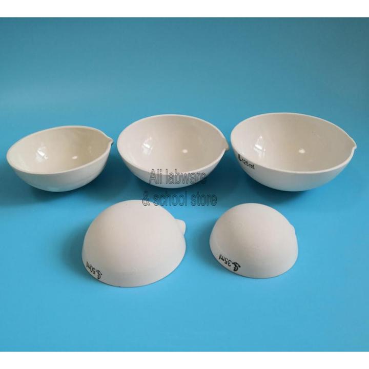【The road to happiness Store】35ml 50ml 100ml Ceramic Evaporating Dish For Chemistry Laboratory