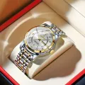 POEDAGAR 936 Fashion Casual Men Watch Luminous Quartz Watches Stainless Steel Strap Calendar Watch for Men. 