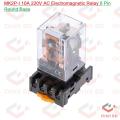MK2P-I 10A 220V AC Electromagnetic Relay With 8 Pin Base Coil Voltage AC 220V Relay Switches 2 Pole Use For Household & Industrial. 