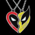 NEW Movie Deadpool and Wolverine Necklace Split Heart Matching Pendant Necklaces for Women Men Best Friends Cosplay Jewelry Gift. 