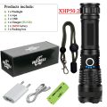 Rechargeable LED  USB Torch Light CREE XHP50 Mostwerful Tactical  18650 Bright Waterproof Zoom Hand Lamp-black - Set C-BOX - black. 