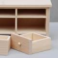 1:12 Dollhouse Furniture Mini TV Cabinet with Drawers TV Stand Unpainted for Accessory.