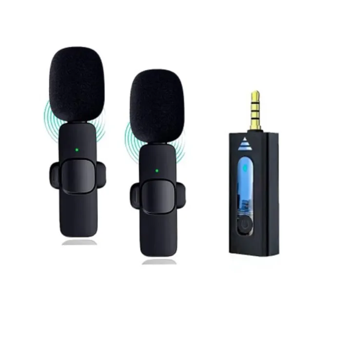 K35 Dual Mic Wireless Microphone For Smartphone, DSLR, Laptop, MacBook