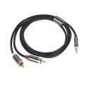 1 Meter Stereo 3.5mm Jack Plug to 2 Double Line Audio Lead Cable. 