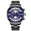 New DEYRO Men's Watch Fashion Stainless Steel Band Quartz Watch Calendar Watch Casual Sports Luminous Watch.