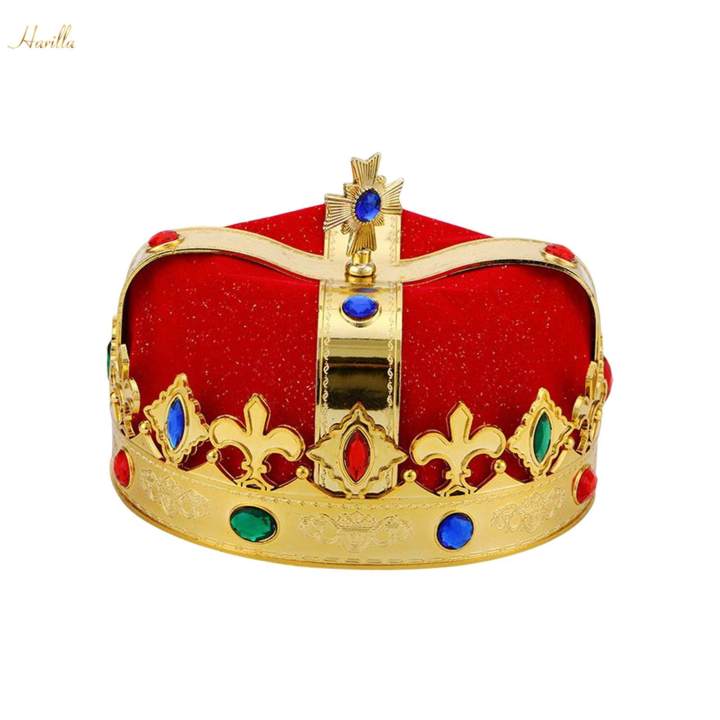 Vintage%20King%20Crown%20Hat%20King%20Headwear%20for%20Party%20Girls%20Boys%20Red%20-%20Image%202