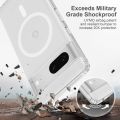 For Google Pixel 6 Pro MagSafe Compatible Shockproof Transparent Slim Fit Wireless Charging supported Frosted Border Phone Back Case Mobile Cover-E_Store. 