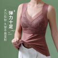 De jung heat no trace warm lace vest women's fixed cup pile thickened thin comfortable bottom autumn underwear. 