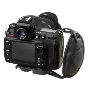 Bilashmart 【Limited Quantity】 Black Leather Soft Camera Wrist Belt Canon Nikon Sony