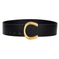 Punk Vintage Big Buckle Belts For Women New Design Black Waistbands Dress Lady Fashion Brown Wide PU Leather Waist Strap Coat. 