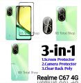 3-in-1 Combo Pack For Realme C67 4G Screen Protector+Camera Protector+Clear Back poly. 