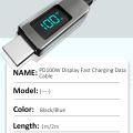 LED Display USB C To Type C Cable 100W PD Fast Charging Charger Cable For Macbook Xiaomi Samsung Huawei USB Type C Data Cable. 