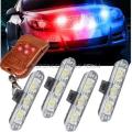 Wireless Remote Control Led Strobe Grill flashlight 4 Bulbs. 