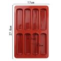 8 Holes Long Strip Finger Biscuit Silicone Mold 8 Holes Oven Cake Bakeware Mould. 