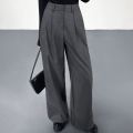 Deeptown Baggy Elegant Black Suit Pants Women Casual Classical Wide Old Money Office Grey Trousers Basic High Waist Korean. 