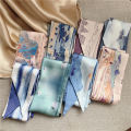 Retro French Bow Tie Hair Oil Painting Silk Scarf Hair Band Female Tie Scarf Long Ribbon Korean Style All-Match Spring and Autumn. 