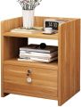 NewWave Bedside Table with Lockable Drawer, Modern Bedside Table, Bedside Table Cabinet Nightstand with 2 Storage shelf 1 Lockable Drawer Design by Nahid Furniture18x14x12". 