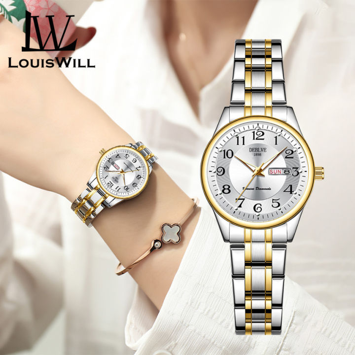 LouisWill Ladies Watch Fashion Quartz Watch Watches Steel Strap