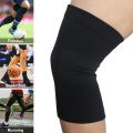 【Hey my home】Men Slicone Non-slip Hiking Sport ty Knee Pads Training Elastic Knee Support Knee Protect Black.