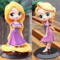 Disney Princess Figure Rapunzel Princess 14cm PVC Q Posket Tangled Rapunzel Doll Cake Wedding Decoration Children Toys Gifts. 