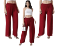 China linen solid color plazzo pant for woman.