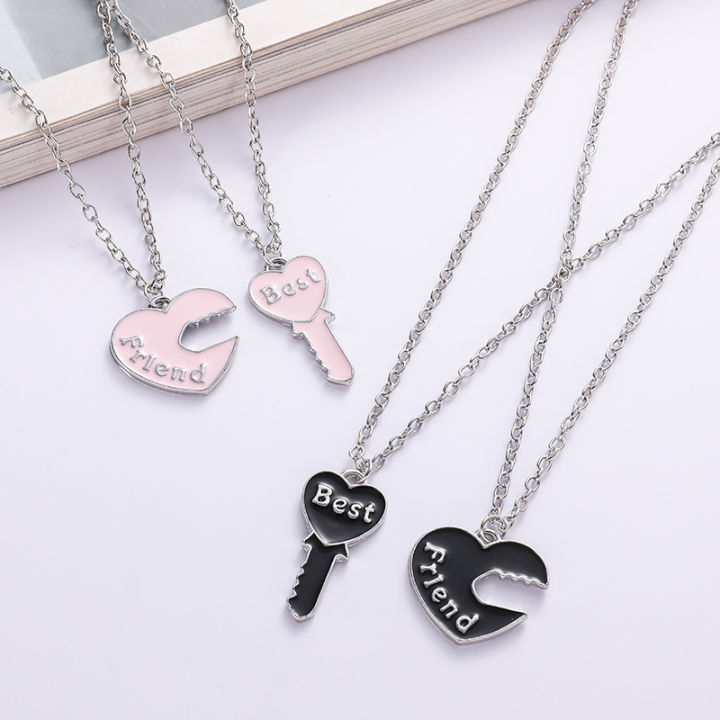 Fashion%20Best%20Friends%20Honey%20Love%20Couple%20Pendant%20Necklace%202%20Pcs/%20Set%20Chain%20Choke%20Broken%20Heart%20BFF%20Good%20Friendship%20Jewelry%20Gift%20-%20Image%203