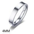2mm 4mm 6mm 8mm Stainless Steel Wedding Ring for Women Flat Finger Rings Fashion Bijoux Femme Engagement Jewelry. 