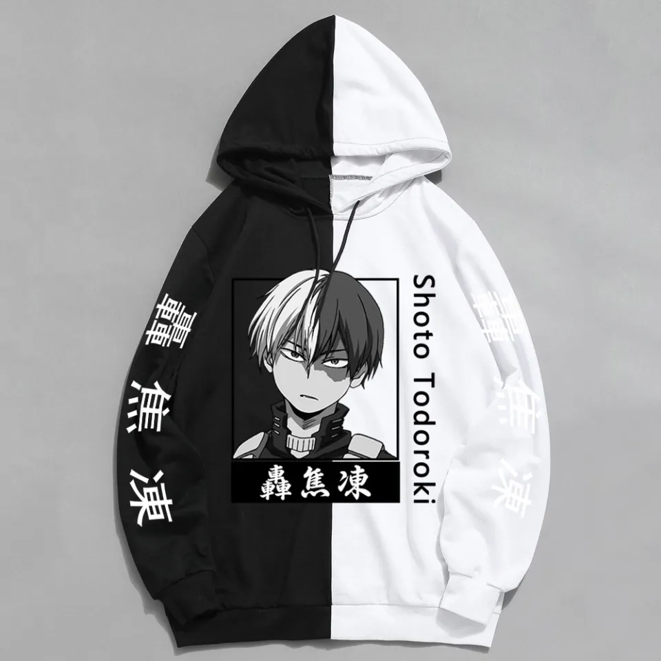 Funny Anime My Hero Academia Shoto Todoroki Hoodie Men Harajuku