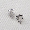 Men's Anchor Shape Navy French Shirt Cufflinks Pair.