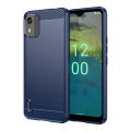 NOKIA C12 Pro Carbon Fiber Blue Color Premium and Camera Protection Soft Mobile Back Cover for Nokia C12 Pro.